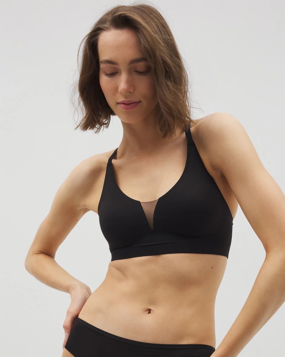 インナー・ルームウェアその他 ERES 'Sybille' bra Black Racerback Mesh Bralette | Soma